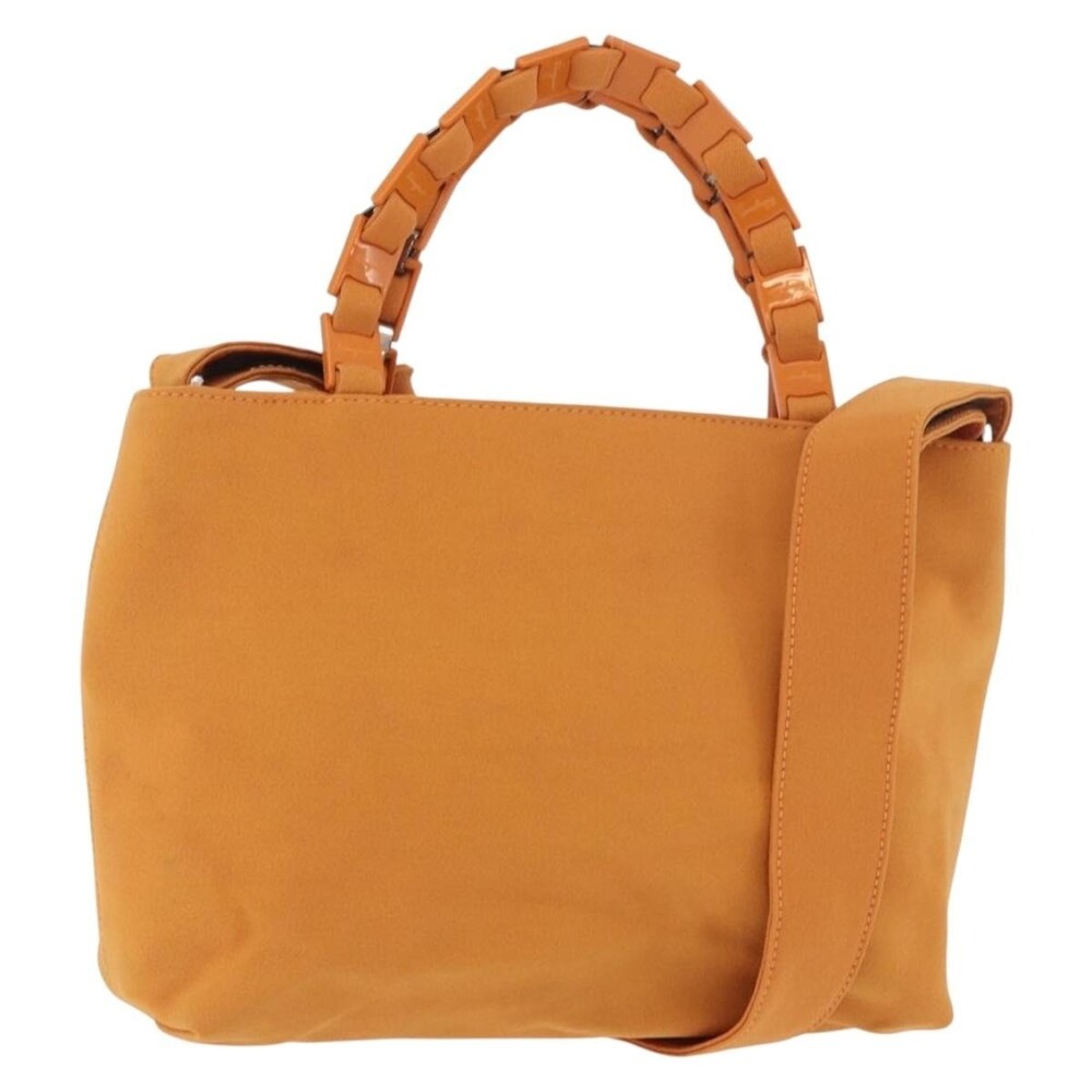 Salvatore Ferragamo Canvas Vara Handbag Orange